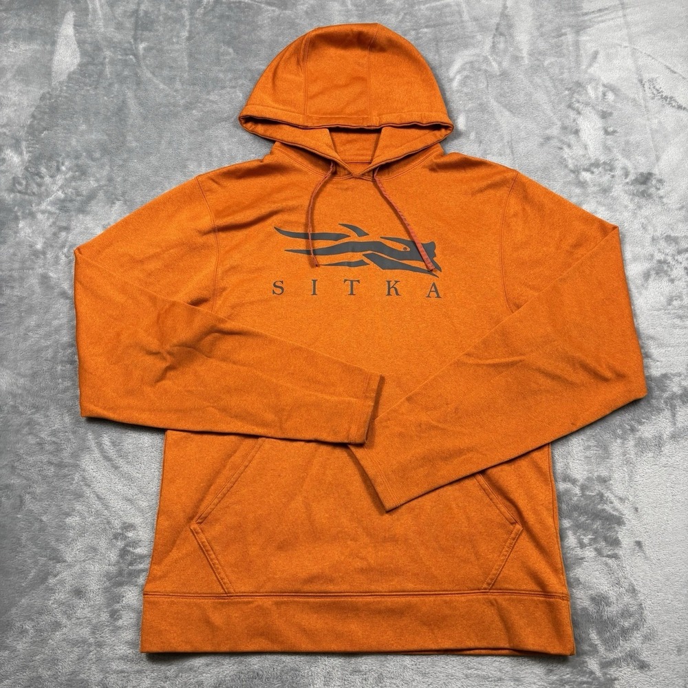 Sitka Mens Icon Pullover Hoodie Sweatshirt Ultra Orange Hunting Outerwear Medium